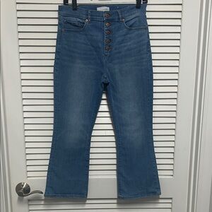 Loft Women’s Kick Crop Button Fly Non Distressed Jeans